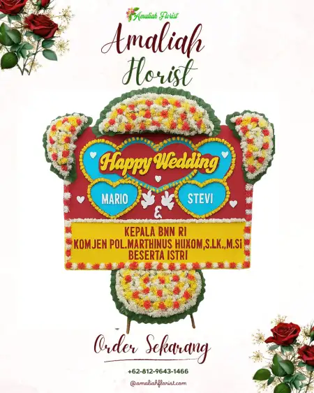 Papan Bunga Pernikahan Caringin